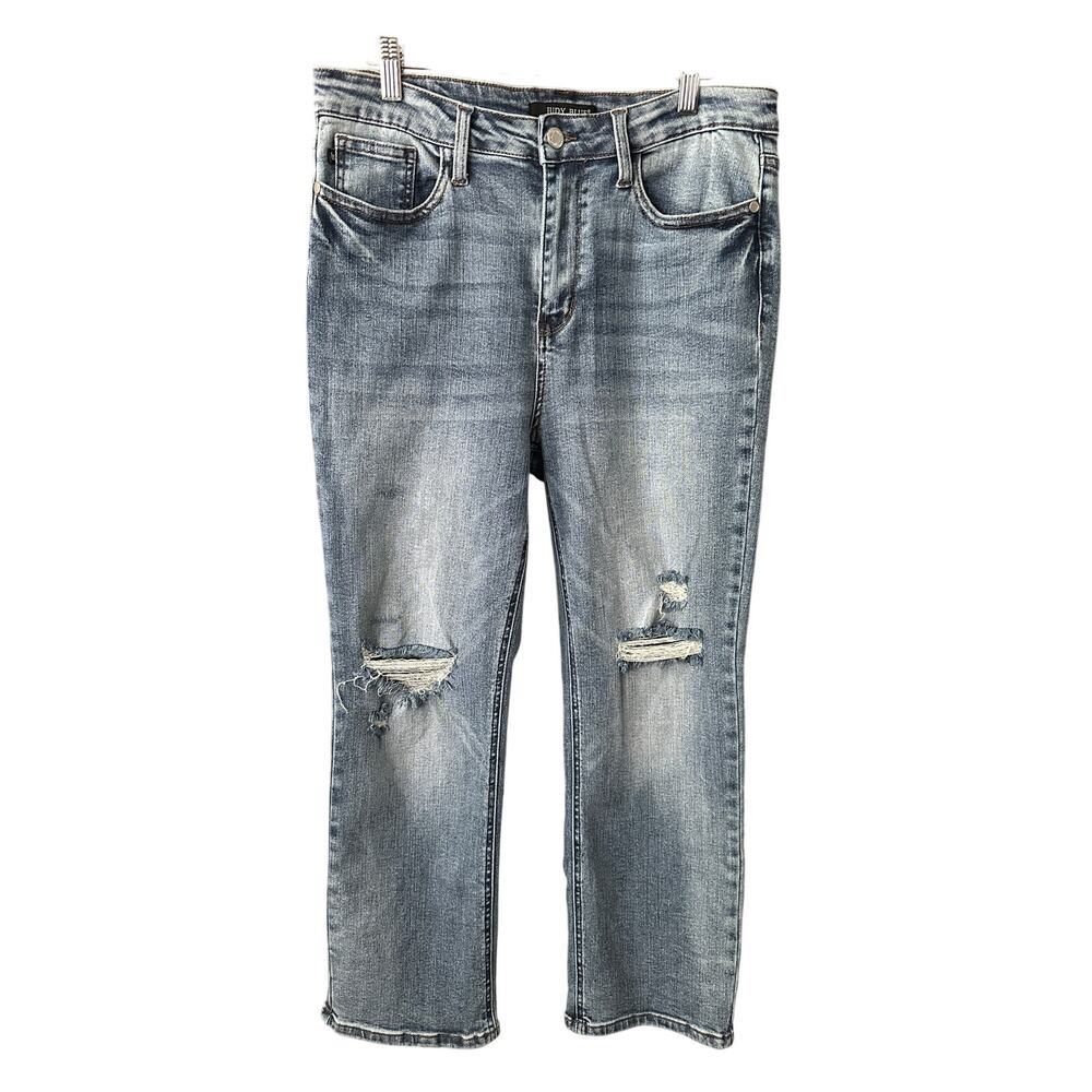 Judy Blue Straight Crop Distressed Jeans Size 30